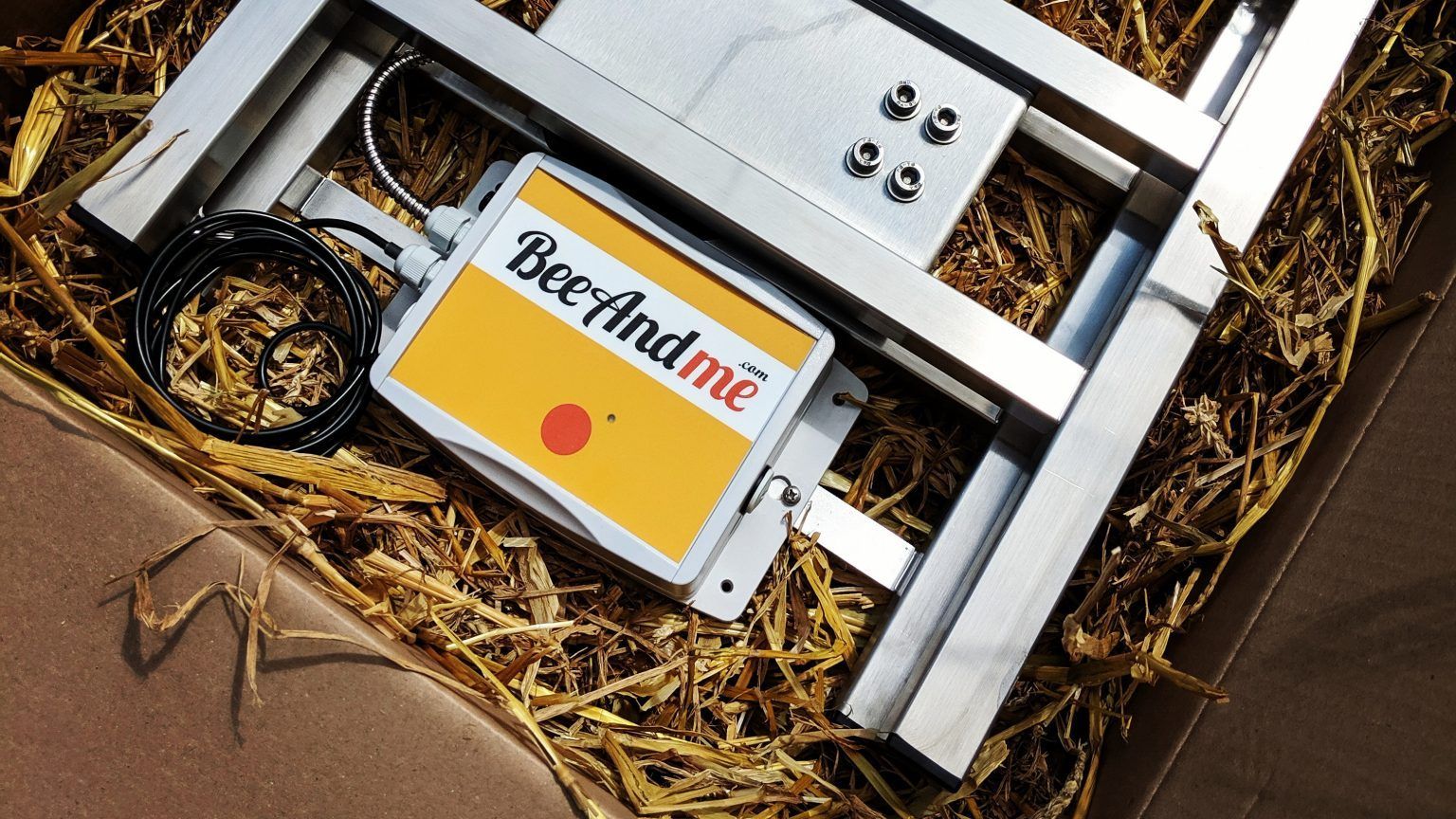 BeeAndMe-Monitor unter dem Bienenstock